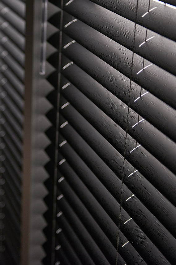 horizontal vinyl blinds black